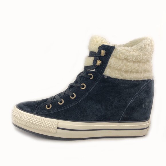 Converse CT Platform Plus Wool Collar Hidden Wedge Sneakers 11 - Picture 1 of 13